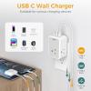 imageUSB Wall Charger 15W TESSAN Surge Protector Multi Plug Outlet Splitter with USB C 3Sided Multiple Outlet Expander for Home Office Dorm Room Essentials6 Outlets