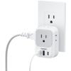 imageUSB Wall Charger TESSAN Outlet Splitter with 4 AC Outlets Extender and 3 Charger 2 USB C Blocks Multi Plug Expander Charging Station for Cruise Home Office Dorm Room EssentialsGrey
