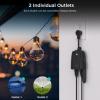 imageWiFi Outlet Compatible with Alexa Google Assistant 2 Individual Socket Outside Power Strip Outdoor Timer Remote Control Outlet Switch 100ft Dusk to Down Countdown Light Sensor Power Strip