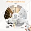 imageWireless Remote Control Outlet TESSAN Electrical Wall Plug with ONOff Light Switch for Indoor String Lights Lamps Home Appliances 100ft Range 2 Remotes  5 Outlets2 Remote  5 Outlet