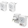 image2 Pack European Travel Plug Adapter USB C TESSAN Type C Power Adaptor to Italy Spain France Portugal Iceland Germany