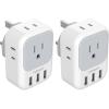 image2 Pack US to UK Plug Adapter TESSAN Ireland Scotland Type G Power Adapter 4 American Outlets 3 USB Travel Adaptor Converter for USA to England London British Hong Kong Irish Kenya Dubai Qatar