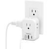 image20W PD Multi Plug Adapter TESSAN 3 USB Wall Charger Multiports 1 USB C Fast Charger Cube Charging Station for Cruise Home Office Dorm EssentialsGrey White