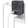 image30W Wall Charger TESSAN Fast Charging Multi Plug Adapter with 3 Outlet Extender Surge Protector Multiple Plug with 4 USB Block Power Delivery 2 USB C Ports for Home Office EssentialsBlack
