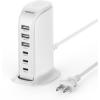 image65W USB Charging Station for Multiple Devices TESSAN USB C Charger Block for iphone131415 Tablet Earphone with 6 Ports for Home Office Travel Accessories65WOffWhite3C