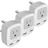 imageEuropean Travel Plug Adapter 3 Pack TESSAN International Power Adaptor 2 USB Type C Outlet Charger USA to Most of Europe EU Spain Iceland Italy Germany France IsraelWhiteGreyType M