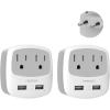 imageEuropean Travel Plug Adapter TESSAN Type C Adaptor with 2 Electrical Outlets 2 USB Ports 1 USB C EU Power Adapter for US to Europe International Iceland Spain Italy France Germany GreeceGreyType C2 Pack