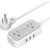 imageSmall Flat Plug Power Strip for Cruise Ship TESSAN Ultra Thin Extension Cord with 3 USB 1 USB C and 2 Outlets Mini Charging Station 5 ft Slim Plug for Travel Office School Dorm Room EssentialsGrey White