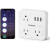 imageSmart Plug Outlet Extender Compatible with Alexa Google Home TESSAN WiFi Plug with 3 Smart Outlets 3 USB Ports Wall Surge Protector Power Strip 900J Voice and Smartlife Control Only 24 GHz WiFiWhiteGrey