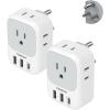 imageSwitzerland Power Adapter 2 Pack TESSAN Type J Adaptor with 4 Outlets 3 USB Charging Ports1 USB C Swiss Travel Plug for US to Switzerland Liechtenstein RwandaType D  India Maldives