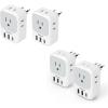 imageTESSAN 2 Pack European Travel Plug Adapter US to Europe ampamp Italy Adapter with 4 Outlets ampamp 3 USB Charger 1 USB C Port