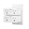 imageTESSAN 2 Pack Smart Plug WiFi Smart Outlet with Dual Sockets Compatible with Alexa and Google Home Remote Control Outlet with Timer Function Voice Control Surge Protection 24GHz WiFi Only
