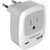 imageTESSAN European Travel Plug Adapter Europe Power Adaptor with 2 USB Ports International Type C Outlet Charger for US to Most of EU Iceland Spain Italy France Germanywhitegrey