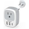 imageTESSAN European Travel Plug Adapter Europe Power Outlet with 3 USB Ports 1 USB C Port Type C Plug Adaptor for US to EU Italy Spain France Greece Portugal Iceland International Travel Essentialswhite grey  Type C