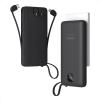 imageTESSAN Portable Charger with Built in Cables 10000mAh Power Bank Fast Charging with Foldable Wall Plug Charger 20W Compact Battery Pack Travel Essentials for iPhone 1615 Series Samsung TabletsBlack