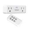 imageTESSAN Remote Control Outlet Plug Wireless Light Switch with 2 Independent Sockets ONOff Remote Outlet Switch for Indoor Lights Lamps Fans Home Small Appliances 100 Ft Range1875WRectangle2AC