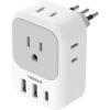 imageTESSAN South Africa Power Adapter Type M Plug Adaptor with 4 American Outlets 3 USB Charger 1 USB C Port for US to Bhutan Botswana Namibia NepalType Lwhite gray