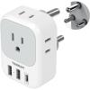 imageTESSAN South Africa Power Adapter Type M Plug Adaptor with 4 American Outlets 3 USB Charger 1 USB C Port for US to Bhutan Botswana Namibia NepalType Mgreywhite