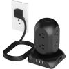 imageTESSAN Surge Protector Power Strip Tower Flat Plug Extension Cord 10 Ft with 8 AC Multiple Outlets 4 USB Ports 1 USB C 1050J Protection Desk Charging Station for Home Office Supplies Dorm RoomBlack
