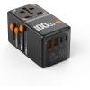 imageTESSAN Universal Travel Adapter 100W GaN International Power Adaptor with 4 USB Ports 2 USB C Worldwide Plug Adapter for US to EU Europe UK AUS France Italy Spain IrelandType C G A I Black