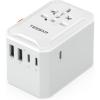 imageTESSAN Universal Travel Adapter International Power Adapter 56A 28W 3 USB C 2 USB A Ports Travel Worldwide Plug Adaptor Outlet Wall Charger for Europe UK EU AUS Type CGAIWhite grey