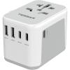 imageTESSAN Universal Travel Adapter International Power Adapter 56A 28W 3 USB C 2 USB A Ports Travel Worldwide Plug Adaptor Outlet Wall Charger for Europe UK EU AUS Type CGAIGrey white