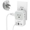 imageUSB C Charger Block 20W PD TESSAN Foldable Wall Charger with 4 USB Ports and 4 AC Outlet Extender Multi Charging Station for Cruise Home Office Dorm Room Essentials WhiteGrey