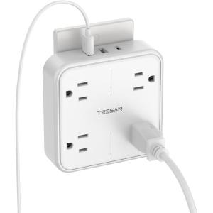 imageMulti Plug Outlet Extender TESSAN Surge Protector Splitter with 3 USB 1 USB C Port Wall Charger Multiple Expander for Travel Home College Dorm Room1 USB C White