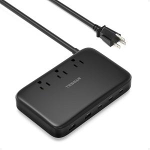 imagePD 130W Charging Station for Multiple Devices TESSAN 8in1 USB C Charger Block Compatible with iPhone 1615 MacBook Tablet Charging Dock with 3 USBC 2 USBA ampamp 3 AC Home Office Accessories5 Feet130W with 3AC