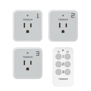 imageRemote Control Outlet TESSAN 3 Pack Wireless Remote Light Switch On Off Switch Plug for Lights Lamps Fans Household Appliances 100ft RF Range 15A1875W3 OutletGrey1 remote3 outlet