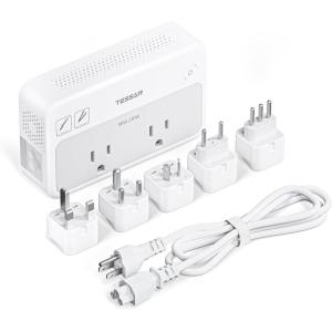 imageTESSAN 220V to 110V Voltage Converter Universal Travel Power Adapter Combo with International Plug Type CGDIL 2AC 4 USB Ports1 USBC230W Max Step Down Transformer for US to Europe