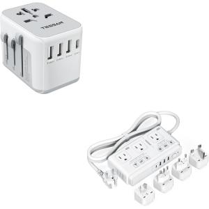 imageTESSAN International Plug Adapter 220V to 110V Voltage Converter 2000W Universal Travel Adapter with 4 USB Ports 1 USB C 3 AC and EUUKAUIT Power Adaptor for USA to Europe Ireland Australia