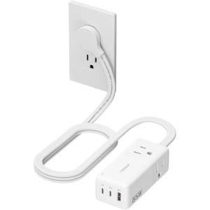 imageTESSAN USB Charging Station PD 30W Flat Plug USB C Charger Blocks with 3 AC Outlets Desktop Phone Fast Charger with 5FT Extension Cord for Phone Tablet Laptop Travel Office5 Feet 65W