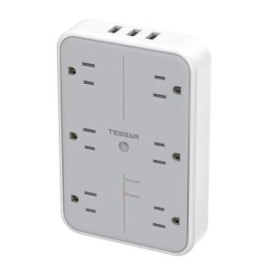 imageUSB Wall Charger Multi Outlet Extender Surge Protector TESSAN 6 Electrical Outlets Expander with 3 USB Charging Ports 1080 Joules Multiple Plug Splitter for Bathroom Dorm Room Office