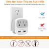 imageTESSAN Australia New Zealand Power Converter Type I Travel Plug Adapter with 2 USB Ports 2 AC Outlets US to Australian Argentina Fiji China Au Adaptor