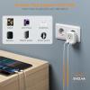 imageTESSAN Brazil Power Adapter Travel Plug 3 in 1 USA Outlet Adapter with 2 USB Charging Ports and US Grounded Input Type NGrayType C
