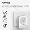 imageTESSAN Brazil Power Adapter Travel Plug 3 in 1 USA Outlet Adapter with 2 USB Charging Ports and US Grounded Input Type NGrayType C