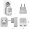 imageTESSAN Brazil Power Adapter Travel Plug 3 in 1 USA Outlet Adapter with 2 USB Charging Ports and US Grounded Input Type NGrey white