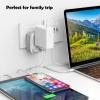 imageTESSAN Brazil Power Adapter Travel Plug 3 in 1 USA Outlet Adapter with 2 USB Charging Ports and US Grounded Input Type Ngray  Type J
