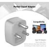 imageTESSAN Brazil Power Adapter Travel Plug 3 in 1 USA Outlet Adapter with 2 USB Charging Ports and US Grounded Input Type Ngray Type M