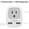 imageTESSAN Brazil Power Adapter Travel Plug 3 in 1 USA Outlet Adapter with 2 USB Charging Ports and US Grounded Input Type Ngray Type M