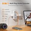 imageMulti Plug Wall Outlet Splitter with 360 Rotating Plug TESSAN 1800J Surge Protector Outlet Extender with 6 AC and 3 USB Ports 1 USB C 1875W 3 Sided Plug Expander for Home Office Dorm Room
