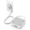 imageTESSAN Surge Protector Power Strip 3 Ft Ring Pull Extension Cord with Multiple Outlets 3 USB 1 USB C 4 Outlets 900J Surge Protection Desktop Charging Station for Home Office Dorm RoomGrey