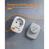 imageTESSAN Europe to US Plug Adapter with AC Outlet and 2 USB Ports EU to US Plug Adapter European to USA Travel Adaptor Most of Europe EU Spain Germany France Type CEF Power Adaptor