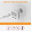imageTESSAN Germany France Power Adapter Type E F Plug Adaptor with 2 USB Ports 2 AC Outlets US to European Europe German French Spain Greece Iceland Norway Russia Korea PolandwhitegreyType H