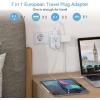 imageTESSAN Germany France Power Adapter Type E F Plug Adaptor with 2 USB Ports 2 AC Outlets US to European Europe German French Spain Greece Iceland Norway Russia Korea PolandGrayType C