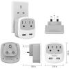 imageTESSAN Germany France Power Adapter Type E F Plug Adaptor with 2 USB Ports 2 AC Outlets US to European Europe German French Spain Greece Iceland Norway Russia Korea PolandGreyType G2 Pack