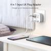 imageTESSAN Germany France Power Adapter Type E F Plug Adaptor with 2 USB Ports 2 AC Outlets US to European Europe German French Spain Greece Iceland Norway Russia Korea PolandGreyType G