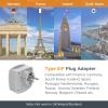 imageTESSAN Germany France Power Adapter Type E F Plug Adaptor with 2 USB Ports 2 AC Outlets US to European Europe German French Spain Greece Iceland Norway Russia Korea PolandGreyType EF