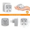 imageTESSAN Germany France Power Adapter Type E F Plug Adaptor with 2 USB Ports 2 AC Outlets US to European Europe German French Spain Greece Iceland Norway Russia Korea PolandwhitegreyType H